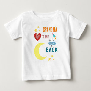 Grand-mère m'aime à la lune et au dos Baby T-Shirt
