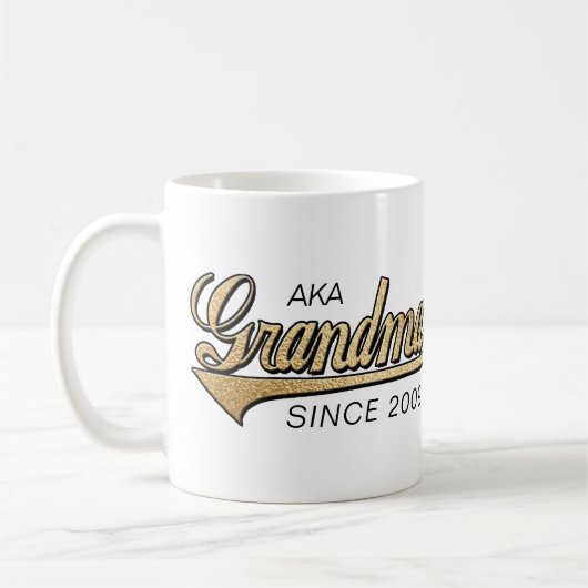 Grand-mère Mug "AKA Grand-mère depuis..." (Gauche)