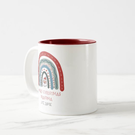 Grand-mère Noël à deux tons café Mug (Devant gauche)