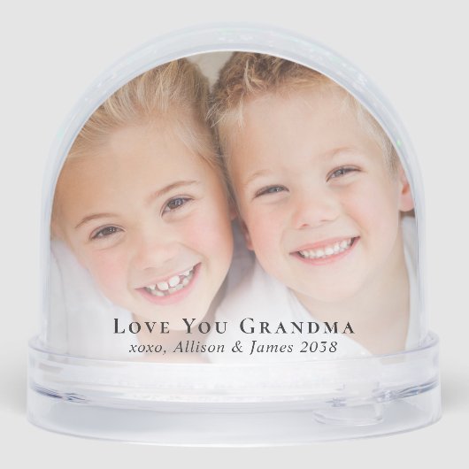 Grand-mère Photos Keepsaké Snow Globe (Arrière)