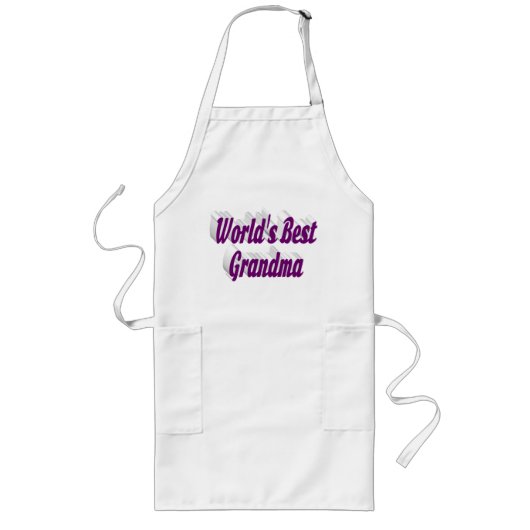 Grand-mère texte violet long tablier (Devant)