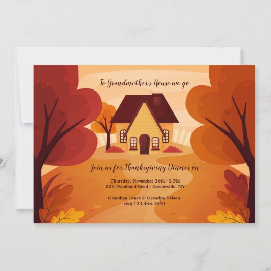 Grand-mère's House Thanksgiving Dîner Invitation (Devant)
