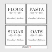 Grand-mère's Kitchen Waterproof Pantry Étiquettes (Feuille)