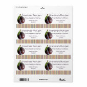 Grand-mère's Plum Jam Jar Étiquette (Personnaliser (Feuille entière)