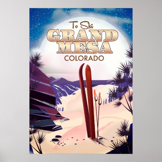 grand mesa, affiche de ski Colorado. (Devant)