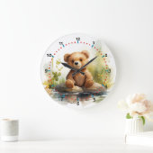 Grand mignon Teddy Bear mur Horloge cousue (Maison)