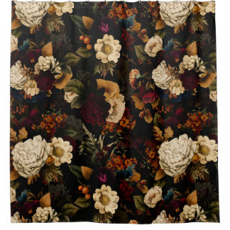 Grand Millennial Maximalisme Moody Florals Douchegordijn