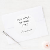 Grand Modèle blanc Sticker rond (Enveloppe)