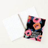 Grand moderne rose Fleurs noires Journal à puce (Intérieur)