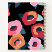 Grand moderne rose Fleurs noires Journal à puce (Dos)