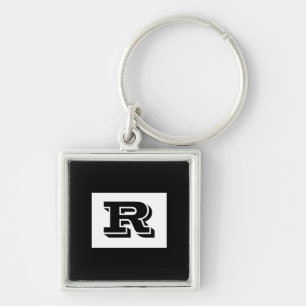 Grand Monogramme Noir Gras Contourné, Porte-Clés N