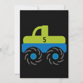 Grand Monster Truck Invitations de fête d'annivers (Dos)