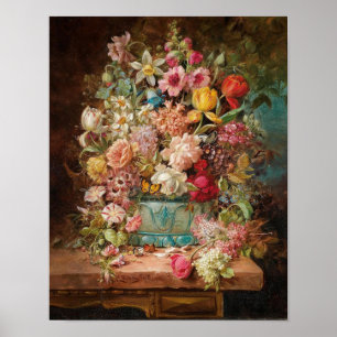 Grand morceau de fleurs par Hans Zatzka - affiche