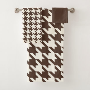 Grand Motif de pied de foncé Brown et blanc