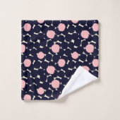 Grand motif de point bleu et rose (Gant de toilette)