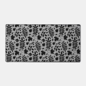 Grand Motif Feuille tombé noir sur gris (Recto)