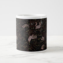 Grand mug à café Chats noirs aux yeux jaunes