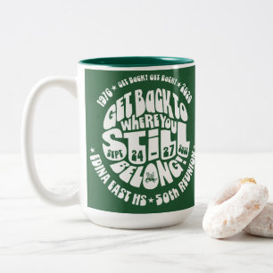 Grand mug à café de 16 oz : Vert et Blanc