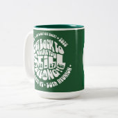 Grand mug à café de 16 oz : Vert et Blanc (Devant gauche)