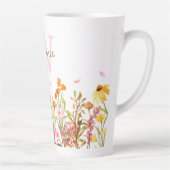 Grand mug à latte avec monogramme de fleurs sauvag (Droite)