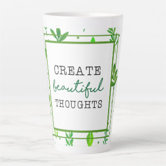 Grand mug à latte | Impression de motif de feuille