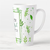 Grand mug à latte | Impression de motif de feuille (Droite)