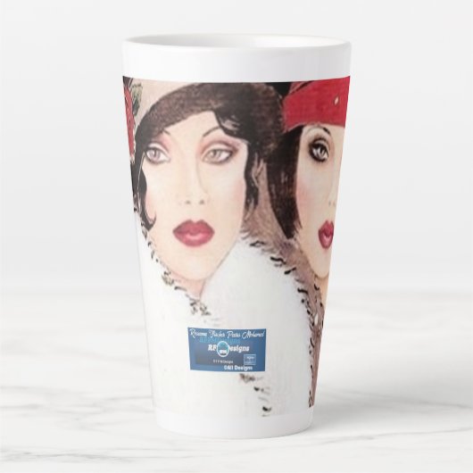 Grand mug à latte (Rouge d'hiver 2) RFPMDesigns 20 (Devant)