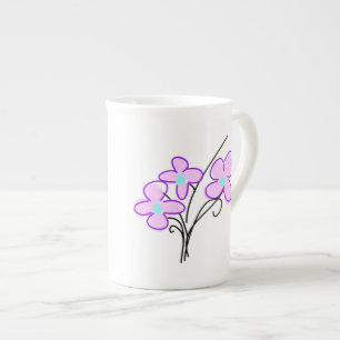 Grand mug à thé délicat en porcelaine de Chine cou