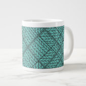 Grand mug blanc TEAL ARGYLE KNIT (Devant droit)