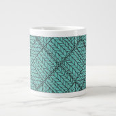 Grand mug blanc TEAL ARGYLE KNIT (Devant)