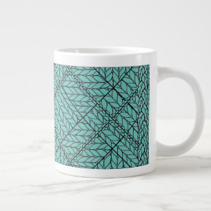 Grand mug blanc TEAL ARGYLE KNIT