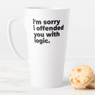 Grand mug de latte - Désolé de vous avoir offensé