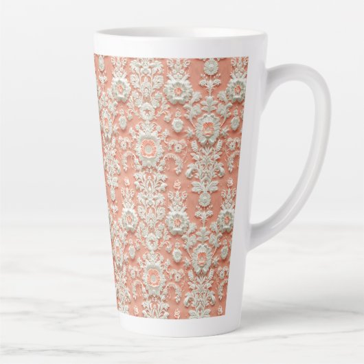 Grand mug en céramique à effet dentelle corail (Droite)
