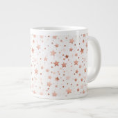 Grand mug en céramique délicate rose gold étoilé (Devant droit)