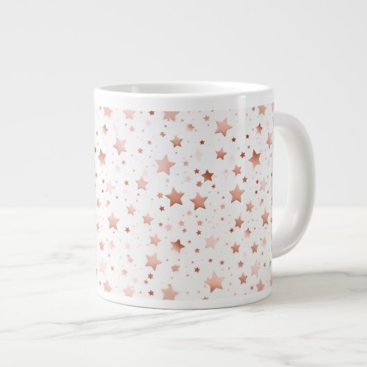 Grand mug en céramique délicate rose gold étoilé (Devant droit)