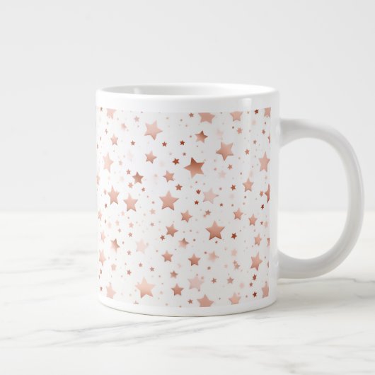 Grand mug en céramique délicate rose gold étoilé (Droite)