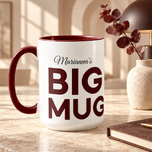 Grand Mug Marron   Tasse Énorme   Nom Personnalisé