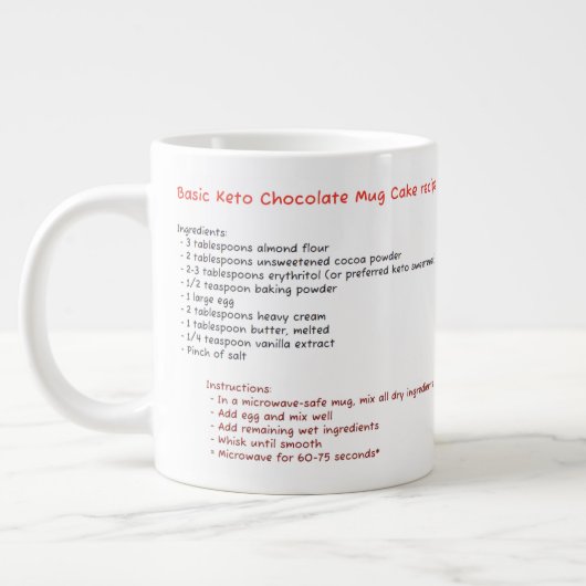 Grand Mug Micro-ondes (Recette de Gâteau Keto au C (Gauche)