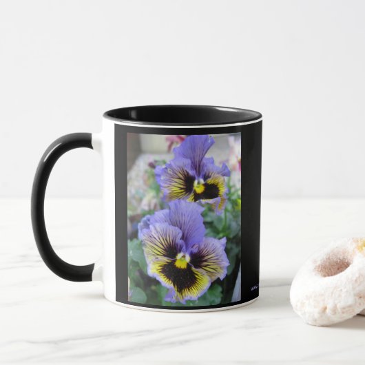 Grand Mug Pansies Violettes 33 cl (Avec donut)