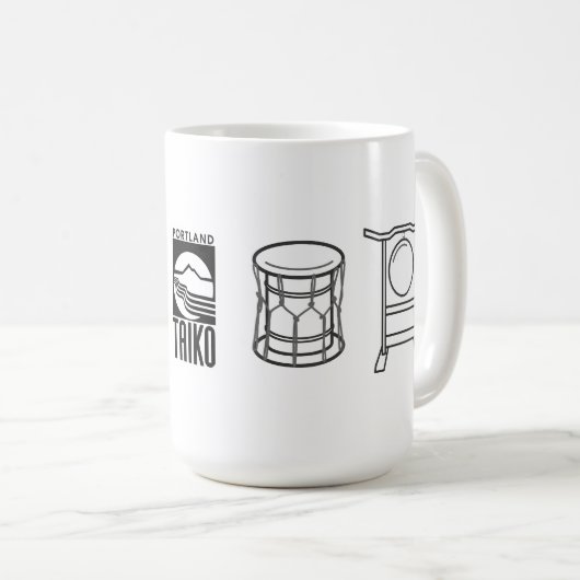 Grand Mug Portland Taiko Lignes Artistiques (Devant droit)