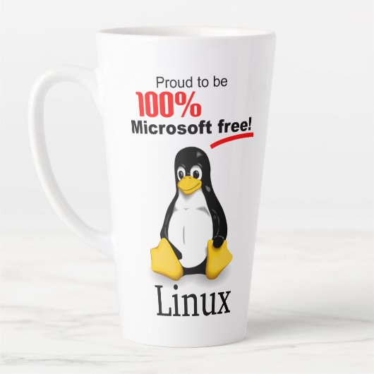 Grand mug pour Linux Latte - Sans Microsoft (Gauche)