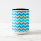 Grand mug rayé bleu et aqua à chevrons (Centre)