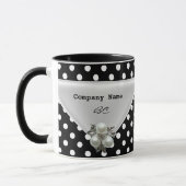 Grand Mug Tasse À Points Noir Perle (Gauche)