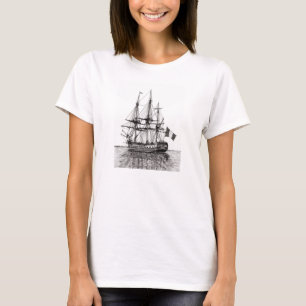 Grand navire Hermione sur le T-Shirt de la rivière