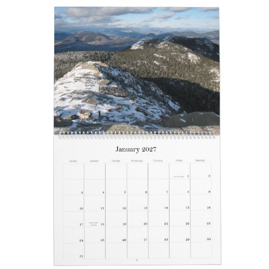 Grand New Hampshire calendrier mural sauvage de (Jan 2027)