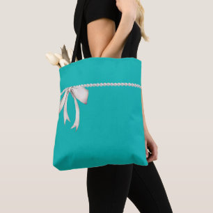 Grand Nœud Blanc   Sac Cabas Aqua Inspiré de Tiffa