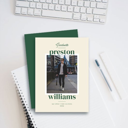 Grand nom vert Faire-part de diplôme