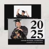 Grand nombre - 3x5 Faire-part de graduation (Devant / Derrière)