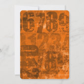 Grand nombre de gras sur Brown Orange Invitation d (Dos)