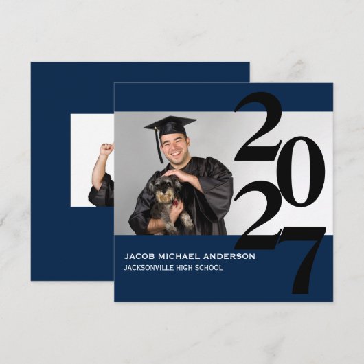 Grand nombre hors centre - Faire-part de diplôme (Devant / Derrière)